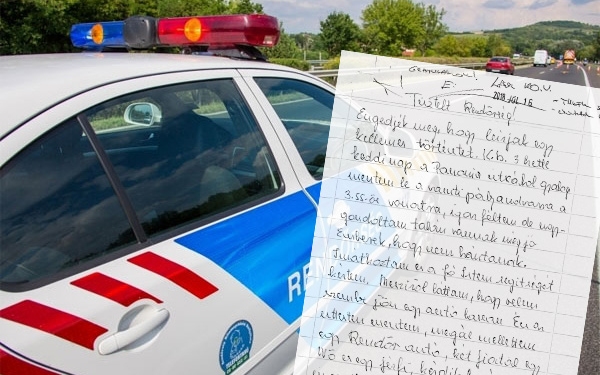 Köszönőlevél a dombóvári rendőröknek 