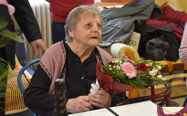Magyarosi Sándornét 95. születésnapja alkalmából köszöntötték