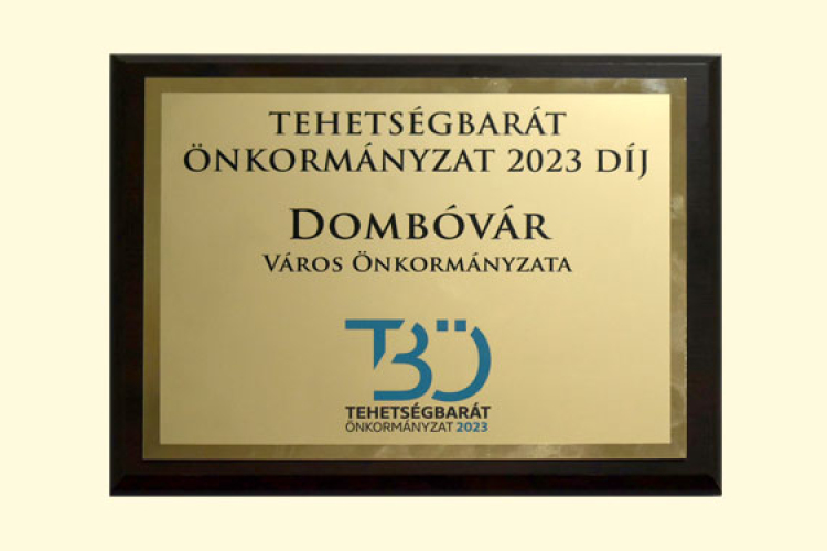 Tehetségbarát Önkormányzat díjjal büszkélkedhet Dombóvár