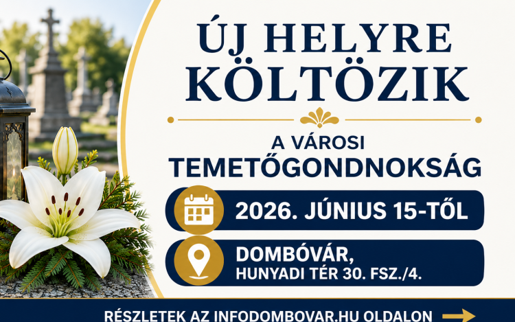 Új helyre költözik a Dombóvári Városi Temetőgondnokság irodája