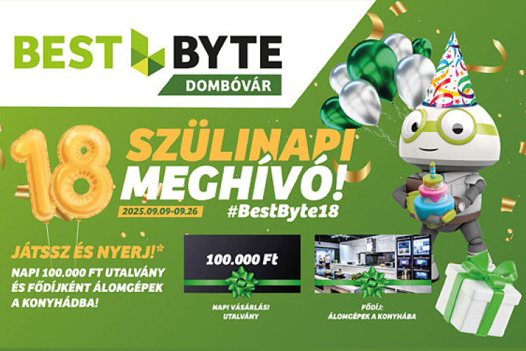 18. szülinapi meghívó a BestByte-nál, játssz és nyerj!